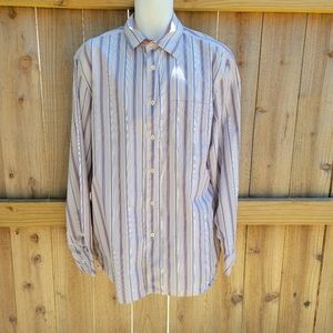 Express Button Up Dress Shirt Mens XL, Extra Large Long Sleeve Striped Cotton